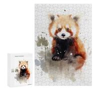300 PCS Rompecabezas para Adolescentes Red Panda Watercolor Rompecabezas para Adultos Juegos Familiares Mejora La Memoria Regalos para Amigos Y Familiares 300 PCS