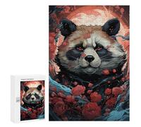 300 PCS Rompecabezas para Adolescentes Red Rose Panda Moon Rompecabezas para Adultos Juego Práctico Desafío Difícil Cumpleaños Y Navidad 300 PCS