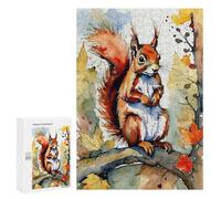 300 PCS Rompecabezas para Adolescentes Red Squirrel Watercolor Painting Rompecabezas para Adultos Regalos De Cumpleaños Juego Familiar Apto para Personas De 14 Años En Adelante 300 PCS