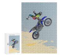 300 PCS Rompecabezas para Adolescentes Rider in Action Motorcycle Stunt Art Rompecabezas para Adolescentes Juguetes Antiestrés Vacaciones En Casa Matar El Tiempo Desafío Educativo 300 PCS