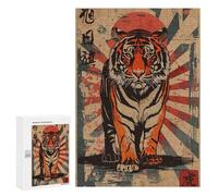300 PCS Rompecabezas para Adolescentes Rising Sun Flag Tiger Rompecabezas para Adultos Juego Práctico Ensamblaje De Patrones Cumpleaños Y Navidad 300 PCS