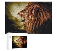 300 PCS Rompecabezas para Adolescentes Roaring Lion in Stormy Sky Rompecabezas para Adolescentes Juguetes Antiestrés Vacaciones En Casa Matar El Tiempo Desafío Educativo 300 PCS