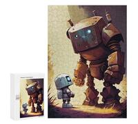 300 PCS Rompecabezas para Adolescentes Robots in A Distant Land Rompecabezas para Adultos Juegos Familiares Mejora La Memoria Regalos para Amigos Y Familiares 300 PCS