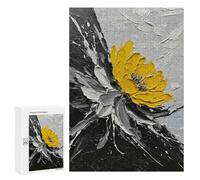 300 PCS Rompecabezas para Adolescentes Rompecabezas Abstract Floral Painting with Yellow Flower Juego Práctico De Rompecabezas para Mejorar La Memoria para Cumpleaños, Navidad 300 PCS
