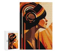 300 PCS Rompecabezas para Adolescentes Rompecabezas Art Deco Woman Juego Práctico De Rompecabezas para Mejorar La Memoria para Cumpleaños, Navidad 300 PCS