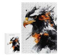 300 PCS Rompecabezas para Adolescentes Rompecabezas Eagle Portrait with Watercolor Effect Rompecabezas para Adultos Juegos Relajantes Mejoran La Memoria para Cumpleaños, Navidad 300 PCS