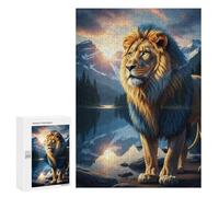 300 PCS Rompecabezas para Adolescentes Rompecabezas Lion Mountain Landscape Sunset Rompecabezas para Adultos Juegos Relajantes Mejoran La Memoria para Cumpleaños, Navidad 300 PCS
