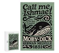 300 PCS Rompecabezas para Adolescentes Rompecabezas Moby Dick Book Cover Art Rompecabezas para Adultos Juegos Relajantes Mejoran La Memoria para Cumpleaños, Navidad 300 PCS