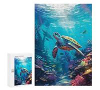300 PCS Rompecabezas para Adolescentes Rompecabezas Sea Turtle Animal Ocean Rompecabezas para Adultos Juegos Relajantes Mejoran La Memoria para Cumpleaños, Navidad 300 PCS