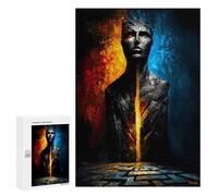 300 PCS Rompecabezas Para Adolescentes Rompecabezas The Witness of Division - The Face Split by Fire And Silence Rompecabezas Para Adultos Juegos Relajantes Mejoran La Memoria Para Cumpleaños, Navidad