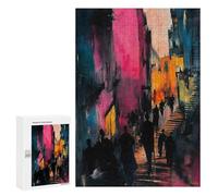 300 PCS Rompecabezas para Adolescentes Rompecabezas Vibrant City Alley - Expressive Urban Street Scene Rompecabezas para Adultos Juegos Relajantes Mejoran La Memoria para Cumpleaños, Navidad 300 PCS