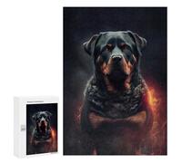 300 PCS Rompecabezas para Adolescentes Rottweiler Fire Rompecabezas para Adultos Regalos De Cumpleaños Juego Familiar Apto para Personas De 14 Años En Adelante 300 PCS