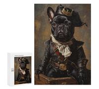 300 PCS Rompecabezas para Adolescentes Royal French Bulldog Portrait Rompecabezas para Adolescentes Desafío Difícil Cada Pieza Es Única - Juguetes Educativos De Aprendizaje 300 PCS