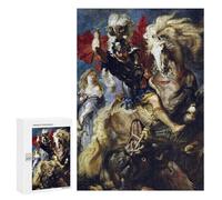 300 PCS Rompecabezas para Adolescentes Saint George and Dragon Rompecabezas para Adultos Juegos Familiares Mejora La Memoria Regalos para Amigos Y Familiares 300 PCS