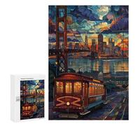 300 PCS Rompecabezas para Adolescentes San Francisco Night Ride Juegos Familiares De Rompecabezas para Adultos Que Mejoran La Memoria Ayudan A Ejercitar El Cerebro 300 PCS