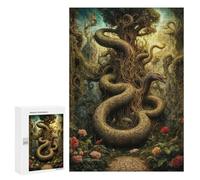 300 PCS Rompecabezas para Adolescentes Serpent Tree Guardian in Eden Garden Rompecabezas Juegos Relajantes Desafío Difícil Desafiante De Completar 300 PCS