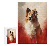 300 PCS Rompecabezas para Adolescentes Shetland Sheepdog Dog Rompecabezas para Adultos Juego Práctico Difícil Interacción Entre Padres E Hijos 300 PCS