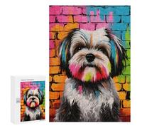 300 PCS Rompecabezas para Adolescentes Shih Tzu Dog Graffiti Rompecabezas para Adultos Juegos Familiares Mejora La Memoria Regalos para Amigos Y Familiares 300 PCS