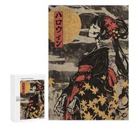 300 PCS Rompecabezas para Adolescentes Skeleton Geisha in Kimono Rompecabezas para Adultos Juegos De Relajación Decoración De Pared Ayuda A Ejercitar El Cerebro 300 PCS