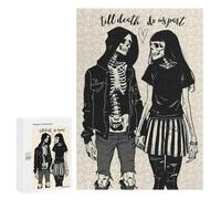 300 PCS Rompecabezas para Adolescentes Skeleton Love and Death Rompecabezas para Adultos Regalos De Cumpleaños Juego Familiar Apto para Personas De 14 Años En Adelante 300 PCS