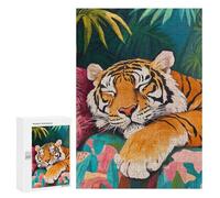 300 PCS Rompecabezas para Adolescentes Sleeping Tiger in Jungle Rompecabezas para Adultos Juegos Familiares Mejora La Memoria Regalos para Amigos Y Familiares 300 PCS