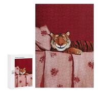 300 PCS Rompecabezas para Adolescentes Sleeping Tiger Painting Rompecabezas para Adultos Juego Práctico Difícil Difícil Único Cumpleaños Y Regalos 300 PCS