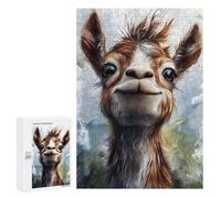 300 PCS Rompecabezas para Adolescentes Smiling Alpaca Portrait Rompecabezas para Adultos Juegos Divertidos Regalo De Cumpleaños Cumpleaños Y Navidad 300 PCS