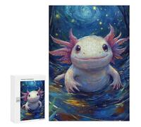 300 PCS Rompecabezas para Adolescentes Smiling Axolotl in Water Rompecabezas Juegos Relajantes Pero Divertidos Y Humorísticos Cumpleaños Y Navidad 300 PCS