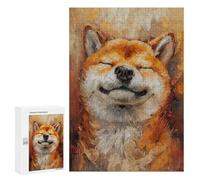 300 PCS Rompecabezas para Adolescentes Smiling Shiba Inu Oil Painting Rompecabezas para Adultos Juegos Familiares Mejora La Memoria Regalos para Amigos Y Familiares 300 PCS