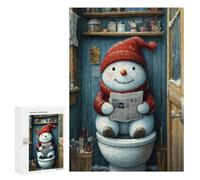 300 PCS Rompecabezas para Adolescentes Snowman on The Toilet Juegos Familiares De Rompecabezas para Adultos Que Mejoran La Memoria Ayudan A Ejercitar El Cerebro 300 PCS
