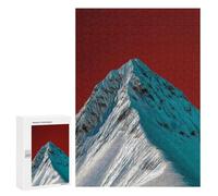 300 PCS Rompecabezas para Adolescentes Snowy Mountain Peak with Red Sky Rompecabezas para Adultos Juegos Divertidos Regalo De Cumpleaños Cumpleaños Y Navidad 300 PCS