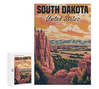 300 PCS Rompecabezas para Adolescentes South Dakota Landscape Rompecabezas Juegos Relajantes Desafío Difícil Desafiante De Completar 300 PCS
