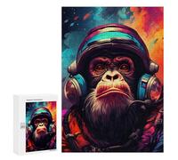 300 PCS Rompecabezas para Adolescentes Space Monkey Explorer-1 Rompecabezas para Adolescentes Actividades Familiares para Cumpleaños, Navidad 300 PCS