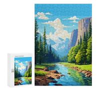 300 PCS Rompecabezas para Adolescentes Spring Yosemite Pixel Art Rompecabezas para Adultos Juegos Familiares Desafío Difícil Ayuda A Ejercitar El Cerebro 300 PCS