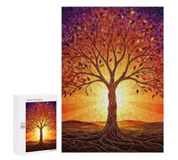 300 PCS Rompecabezas para Adolescentes Stained Glass Tree of Life Artwork Rompecabezas para Adolescentes Juegos Divertidos Análisis Y Lógica Cumpleaños 300 PCS