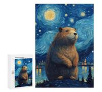 300 PCS Rompecabezas para Adolescentes Starry Night Capybara Rompecabezas Juegos Relajantes Desafío Difícil Desafiante De Completar 300 PCS
