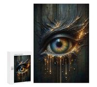 300 PCS Rompecabezas para Adolescentes Surreal Eye with Golden Tears Rompecabezas para Adultos Juegos Divertidos Regalo De Cumpleaños Cumpleaños Y Navidad 300 PCS