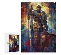 300 PCS Rompecabezas para Adolescentes Sword Paladin Stained Glas Rompecabezas para Adultos Regalos De Cumpleaños Juego Familiar Apto para Personas De 14 Años En Adelante 300 PCS