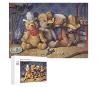 300 PCS Rompecabezas para Adolescentes Teddy Bears in Western Hats Rompecabezas para Adultos Juegos Familiares Regalo De Cumpleaños Diversión En Casa Actividades, 300 PCS