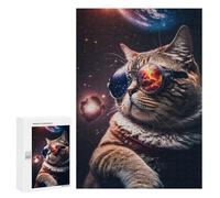300 PCS Rompecabezas para Adolescentes The Cosmic Cat Mander Rompecabezas para Adultos Juguetes Antiestrés Desafío Difícil Cumpleaños