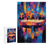 300 PCS Rompecabezas para Adolescentes The Last Supper Reinterpreted - Abstract Geometric Expressionism Rompecabezas para Adultos Regalos De Cumpleaños Juego Familiar Apto para Personas De 14 Años En