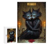 300 PCS Rompecabezas para Adolescentes The Lovers - Cat Tarot Card Rompecabezas para Adultos Juguetes Antiestrés Decoración De Pared Diversión Actividades En Casa, 300 PCS