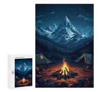 300 PCS Rompecabezas para Adolescentes The Mountain Campfire Under Stars Rompecabezas para Adultos Juegos Familiares Desafío Difícil Ayuda A Ejercitar El Cerebro 300 PCS