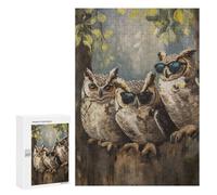 300 PCS Rompecabezas para Adolescentes Three Cool Sunglasses Owls Rompecabezas para Adolescentes Desafío Difícil Desafío Educativo Diversión Familiar Y Noche De Juegos 300 PCS
