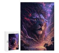 300 PCS Rompecabezas para Adolescentes Thundering Lion Stormscape Rompecabezas para Adolescentes para Mejorar La Memoria Cada Pieza Es Única - Regalos Y Cumpleaños Únicos 300 PCS