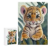 300 PCS Rompecabezas para Adolescentes Tiger Baby Cute Animal Rompecabezas para Adultos Juegos Divertidos Regalo De Cumpleaños Cumpleaños Y Navidad 300 PCS