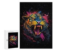 300 PCS Rompecabezas para Adolescentes Tiger Color Splash Rompecabezas para Adultos Juegos Relajantes Mejora La Memoria Interacción Entre Padres E Hijos 300 PCS