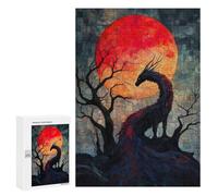 300 PCS Rompecabezas para Adolescentes Tissue Bloodmoon Dragon Rompecabezas para Adultos Juegos Familiares Desafío Difícil Ayuda A Ejercitar El Cerebro 300 PCS