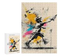 300 PCS Rompecabezas para Adolescentes Urban Dreams - Boy with Paper Plane Street Art Rompecabezas para Adultos Juegos Divertidos Regalo De Cumpleaños Cumpleaños Y Navidad 300 PCS