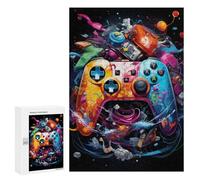 300 PCS Rompecabezas para Adolescentes Vibrant Gaming Controller Artwork -121 Rompecabezas para Adultos Juguetes Antiestrés Regalo De Cumpleaños Regalo De Cumpleaños, Regalos, 300 PCS